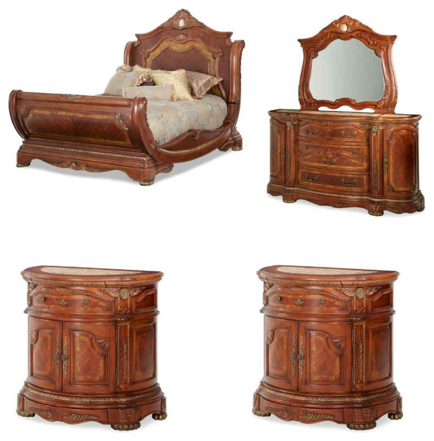 Cortina Sleigh Bedroom Set 5 Piece Set Queen