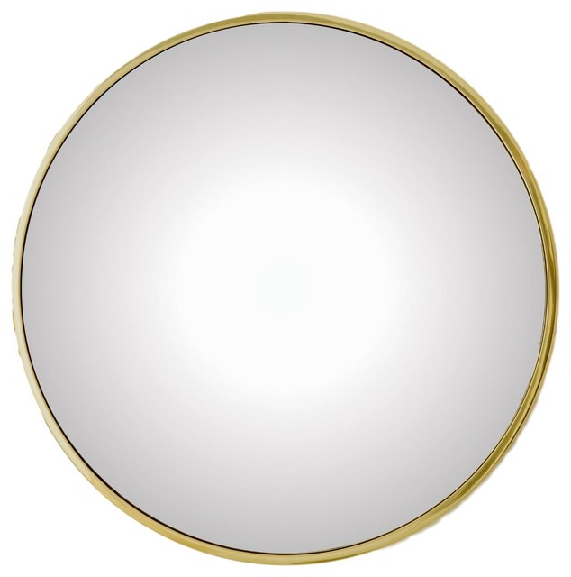 Classic Minimalist Brass Gold Wall Mirror Thin Frame Simple 36 Round Large