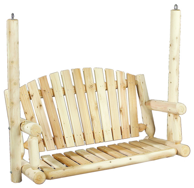 Rustic Natural Cedar Garden Swing Seat - Rustic - Porch Swings - by