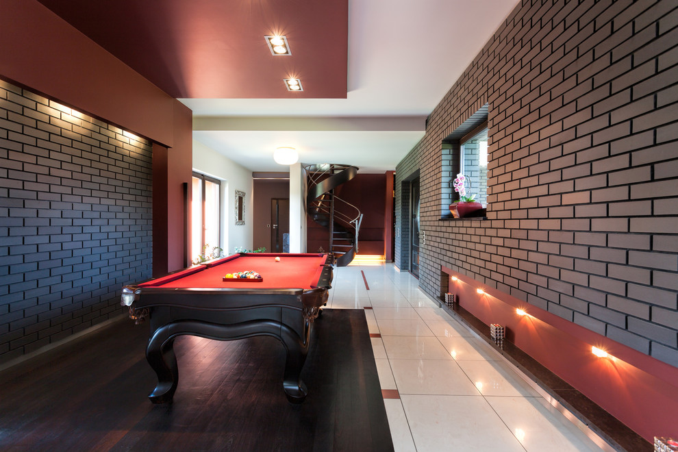This is an example of a modern basement in New York.