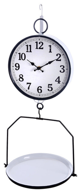 Metal Hanging Scale Clock, 23"