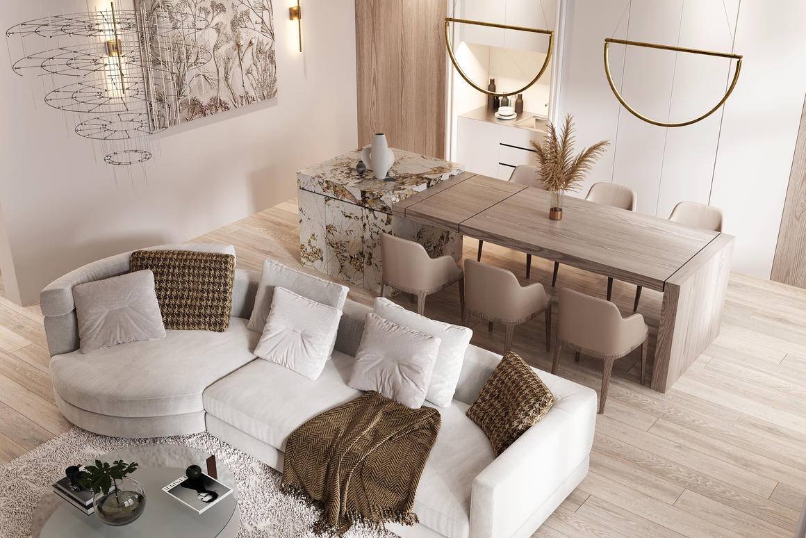 Современный дизайн проект и дизайнерский ремонт в ЖК «Русский Дом» — 170 метров