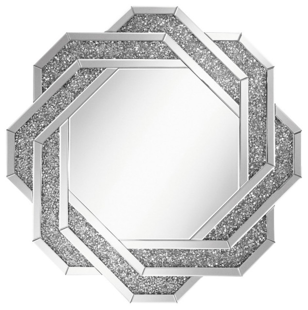 Coaster Mikayla Glass Wall Mirror with Braided Frame Dark Crystal in