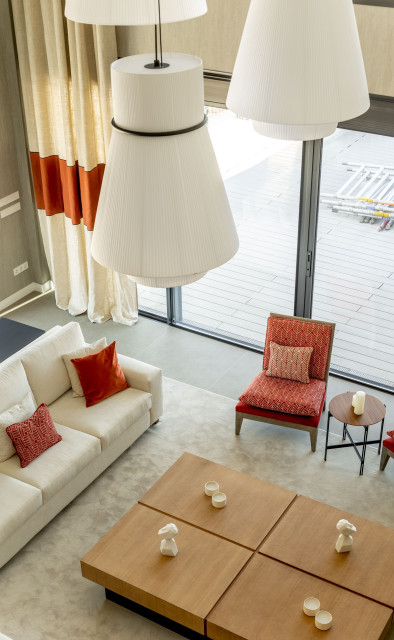 Dise&ntilde;o de unifamiliar en Madrid contemporain-salon