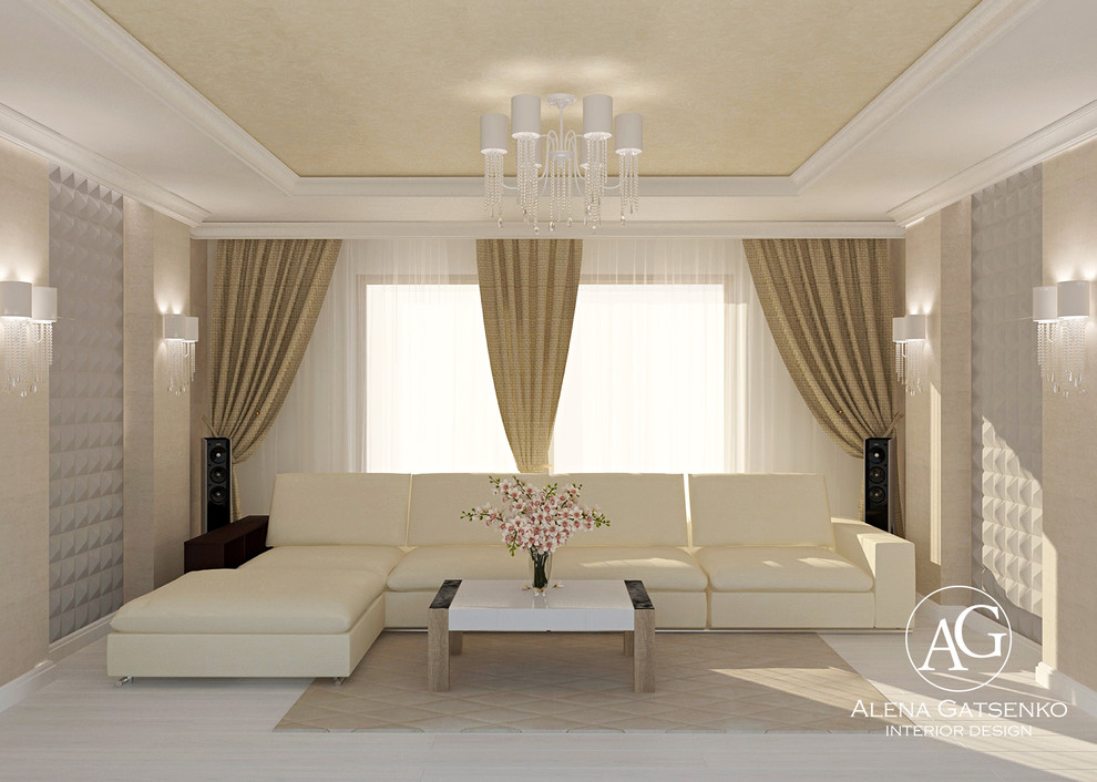 Дизайн частного дома в пастельных тонах