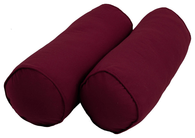 20"x8" Solid Twill Bolster Pillows, Burgundy