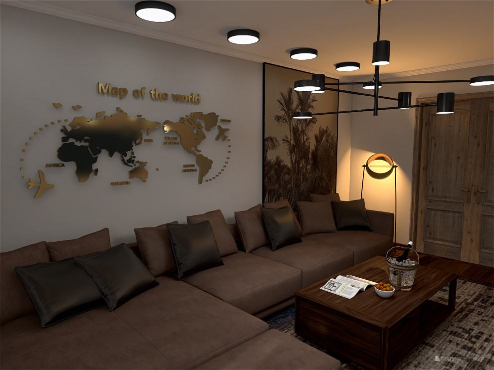 Трехкомнатная квартира в современном стиле с элементами лофт