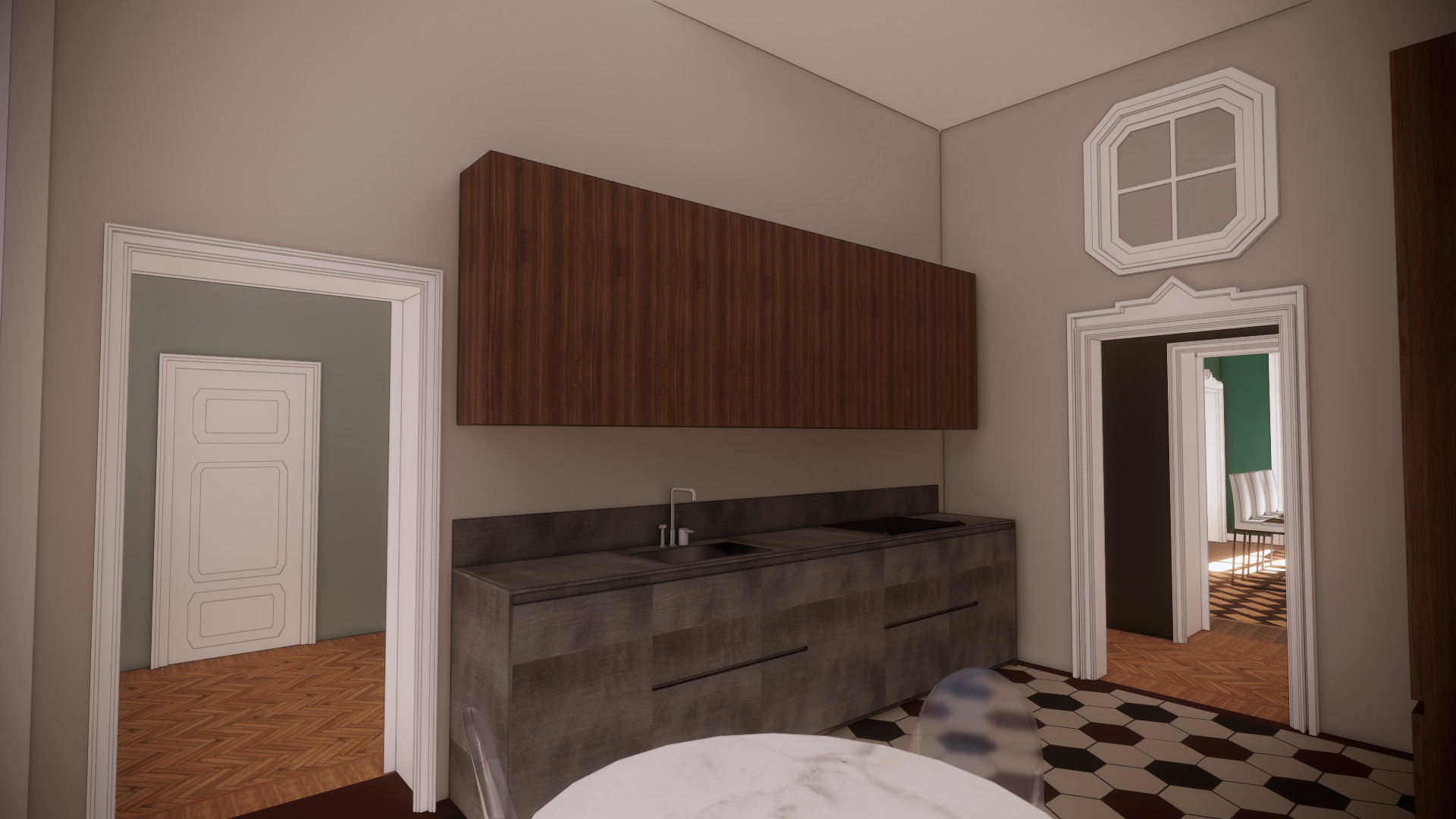 CORSO DI PORTA ROMANA | Render cucina