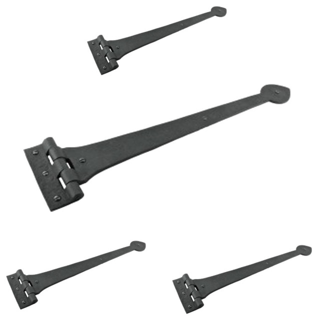 Door Gate Strap Hinge Black Wrought Iron Heart 18 inches Rustic