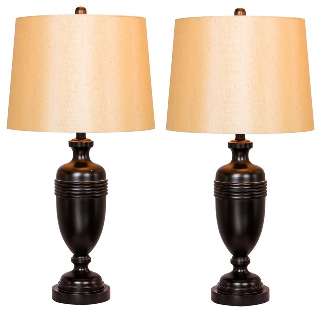 Fangio Lighting S 29 25 Decorative Urn Table Lamp Bronze Metal Set Of 2