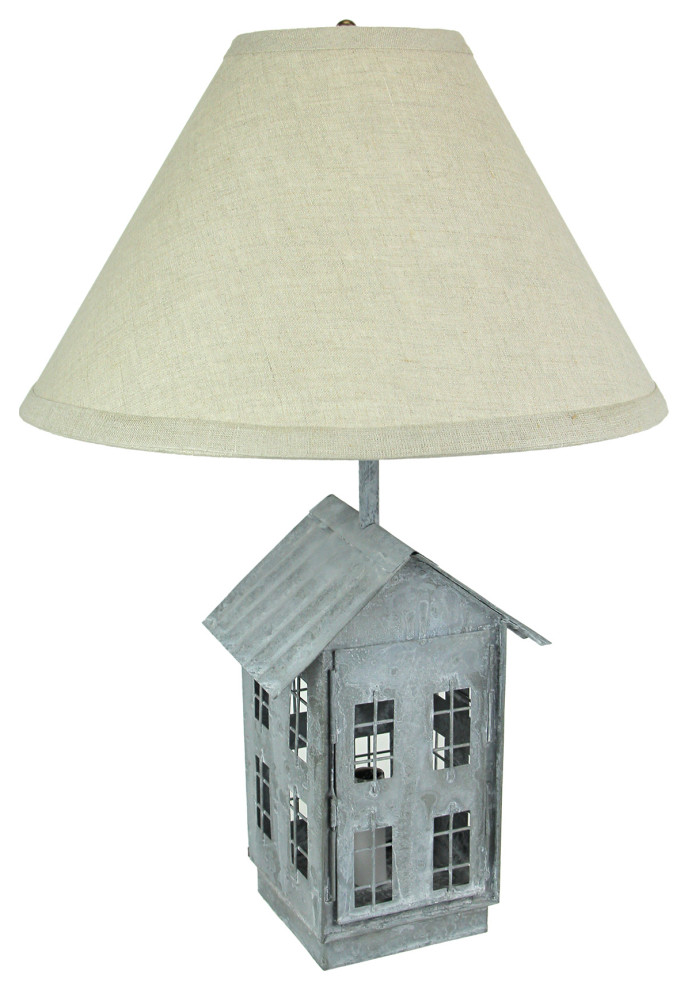 Rustic Zinc Dual Table Lamp And Accent Light Mid Century Modern Farmhouse Decor