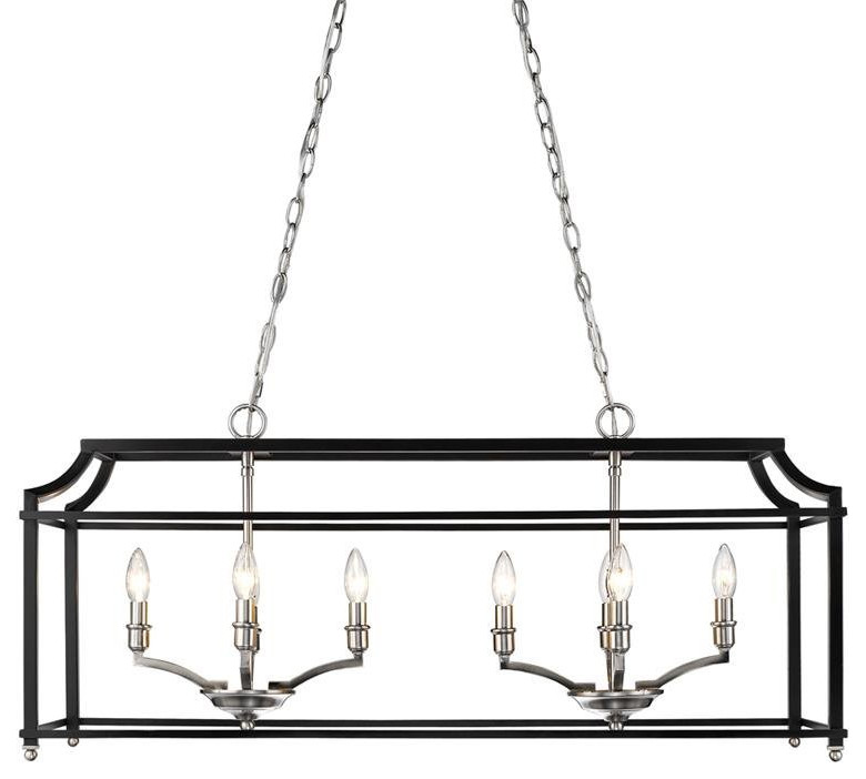Leighton PW Linear Pendant in Pewter with Black