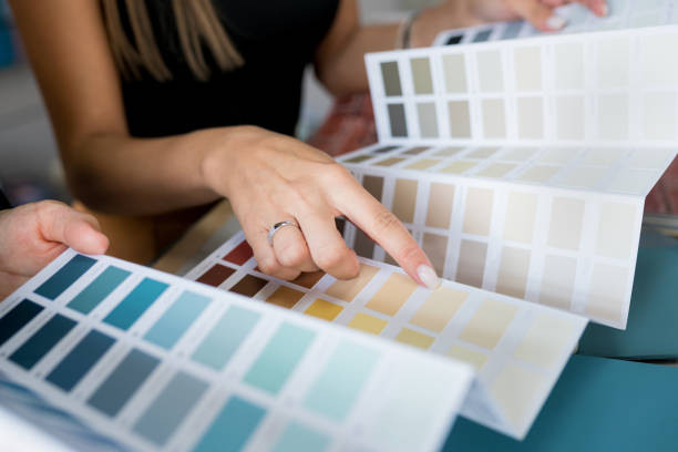 people selecting colors