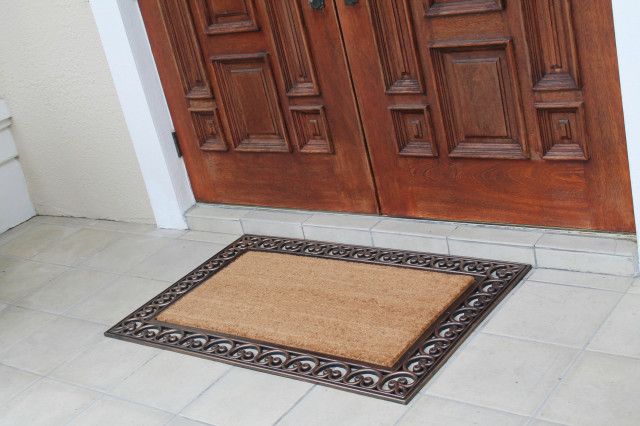 Rubber And Coir Classic Paisley Border Extra Large Double Doormat