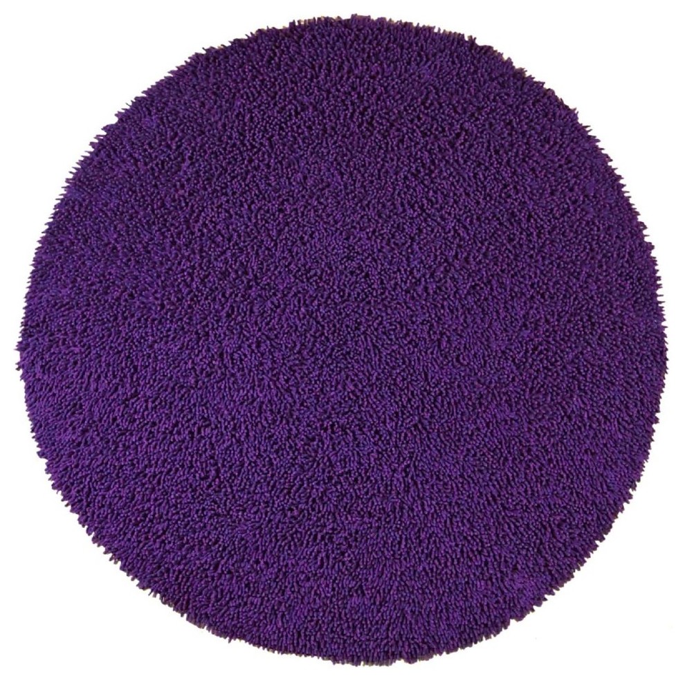 Shag Shagadelic Area Rug, Purple, Round 5'