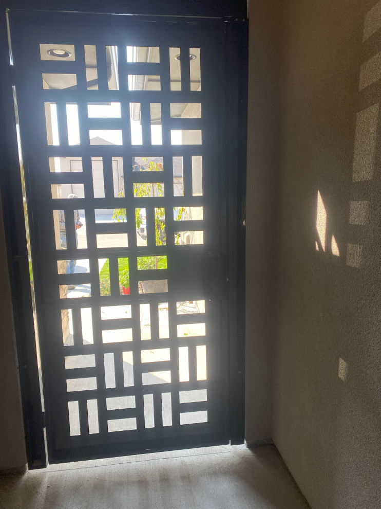Mid-sized minimalist front door photo in Boise