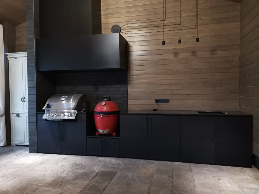 Летняя кухня в индустриальном стиле