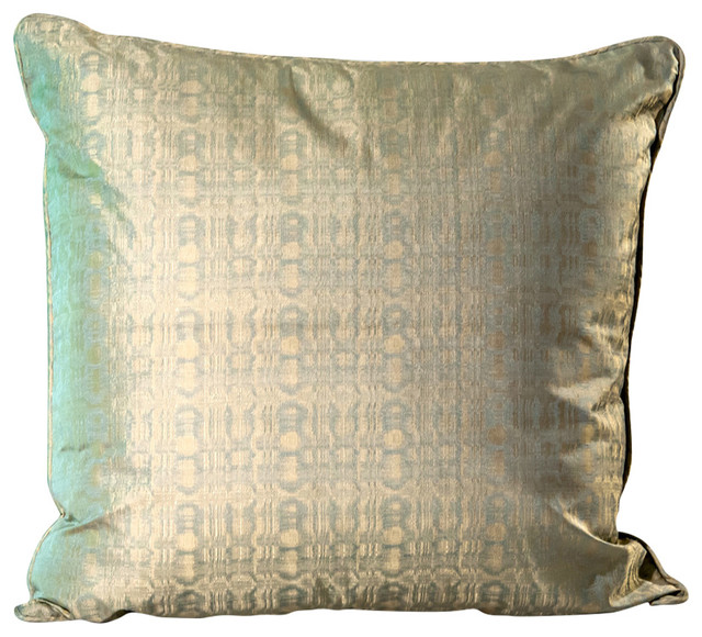 Designer Pillow Cover in Silk, Jim Thompson Designer Fabric, blue