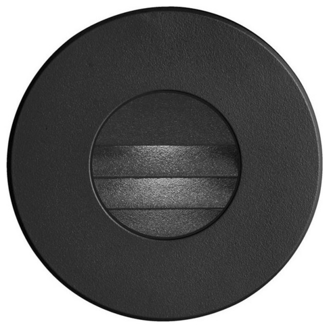 Bran Round Outdoor LED Wall Light With Louver, Black