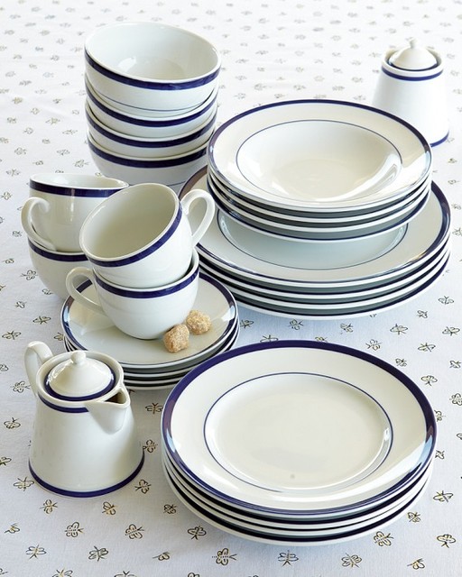 Brasserie Blue-Banded Porcelain 5-Piece Place Setting