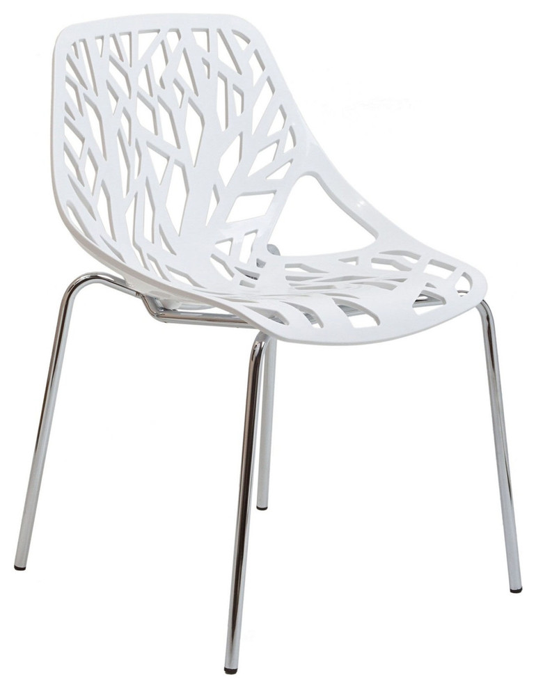 Stencil Dining Side Chair, White