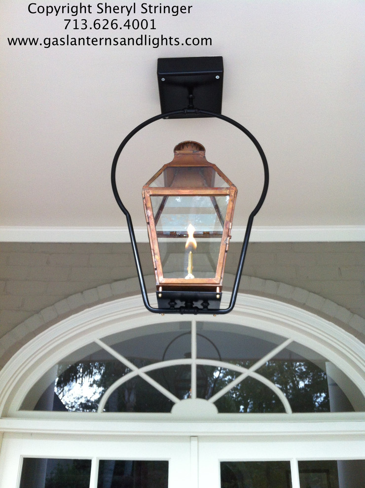 Sheryl's French Hanging Gas Lantern with Glass Top