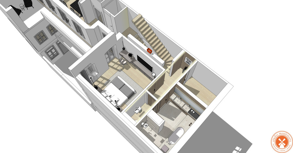 Modernisierung eines Stadthauses mit Ersatzbau im Innenhof