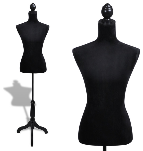 Female Tailors Dummy Black Size 16/18 Dressmakers Fashion Students Mannequin Display Bust With A Black Wood Base