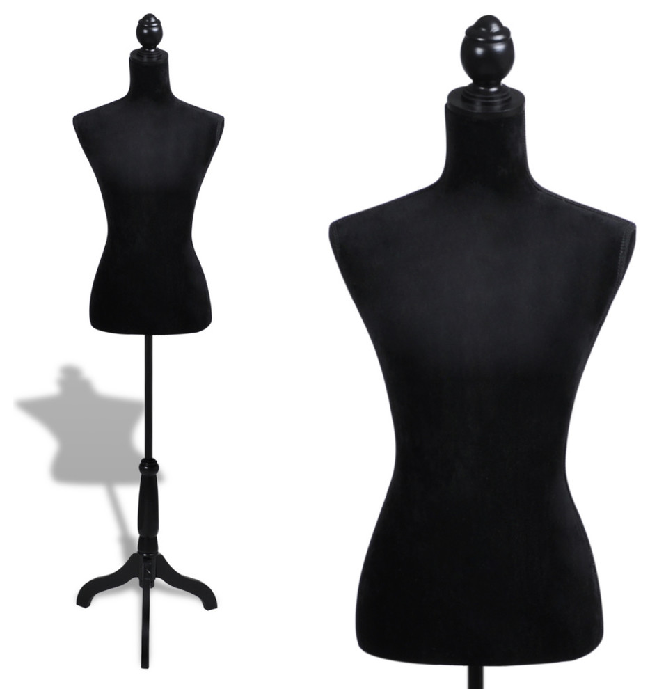 Female Mannequin Ladies Bust Display Dress Form - Black - Traditional ...