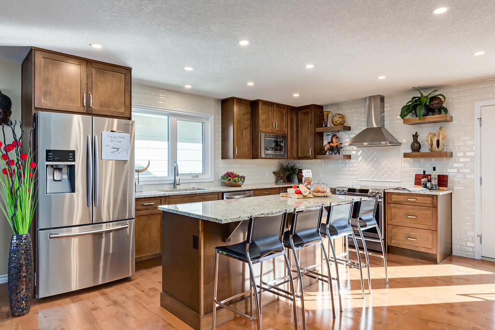 Inspiration for a transitional kitchen remodel in Calgary