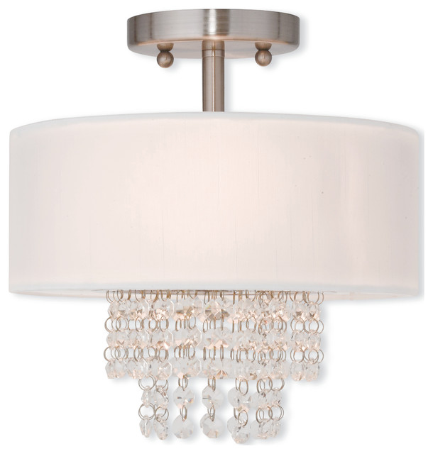 Carlisle 2Light Flush Mounts, Brushed Nickel Transitional Flush