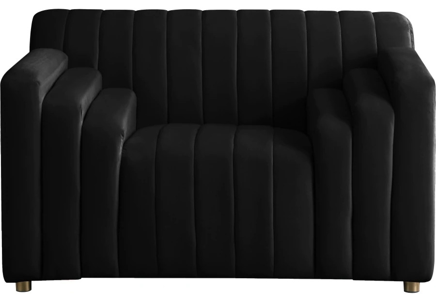 Kace Velvet Chair Black Contemporary Armchairs And Accent Chairs