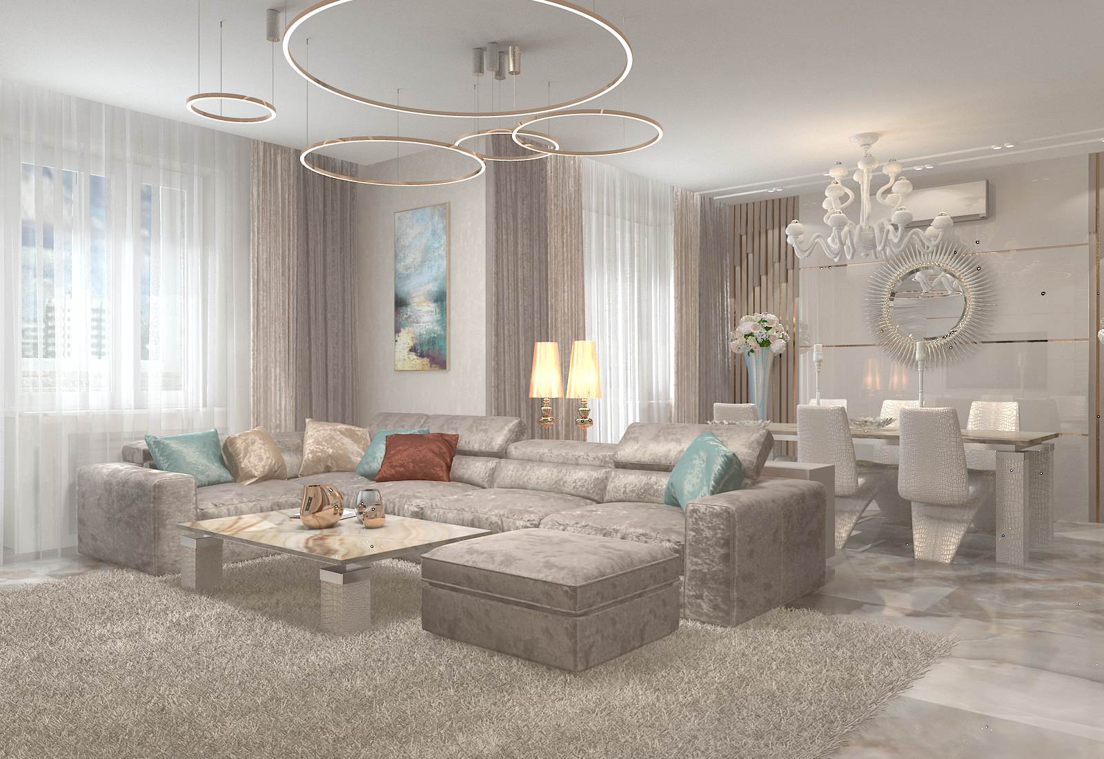 визуализация проекта квартиры на ул. Пушкина, г.Ростов-на-Дону