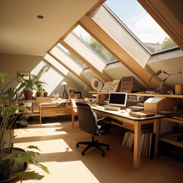 Home office contemporary-arbetsrum