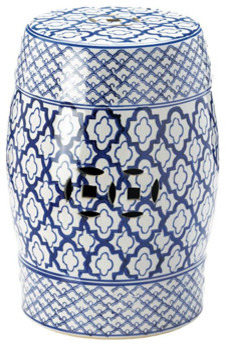 Blue And White Ceramic Decorative Stool