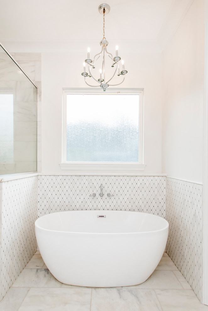 Example of a transitional bathroom design in New Orleans