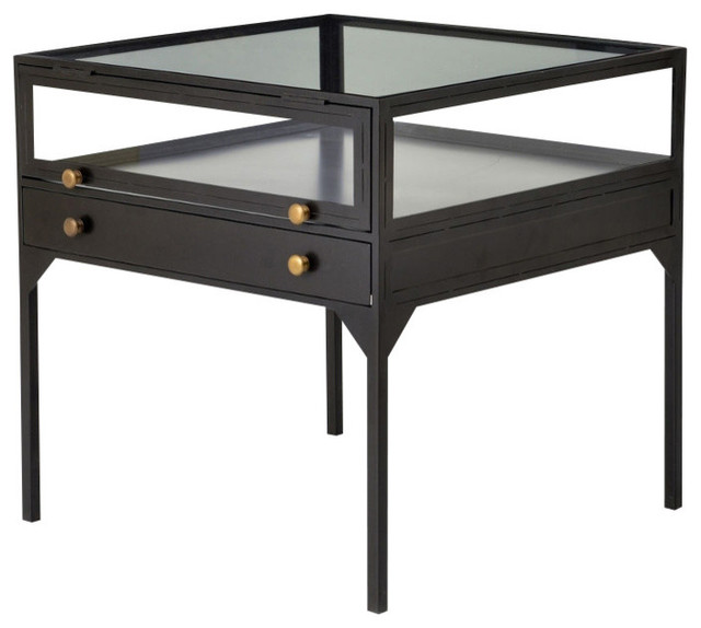 Belmont Shadow Box End Table Industrial Side Tables And End