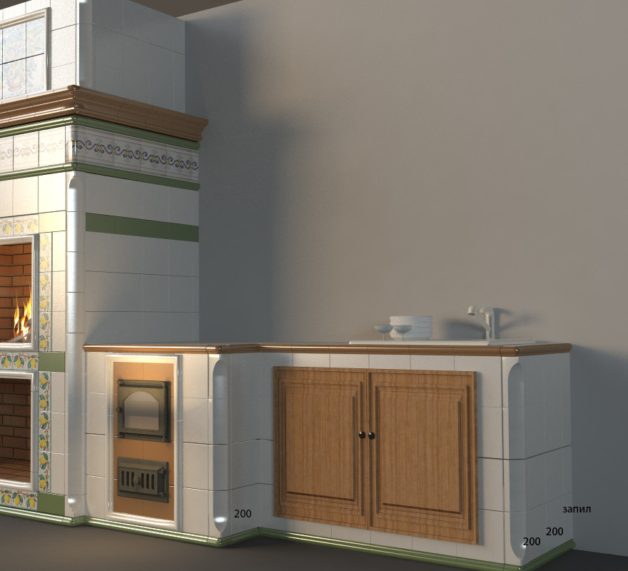 барбекю-комплекс в изразце