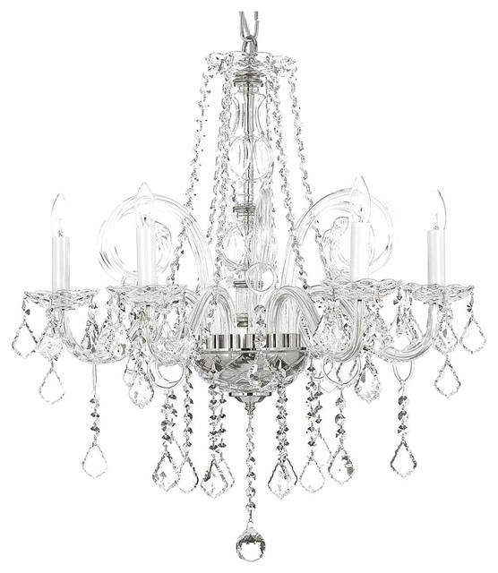 Swarovski Crystal Trimmed Chandelier - Traditional - Chandeliers - by ...