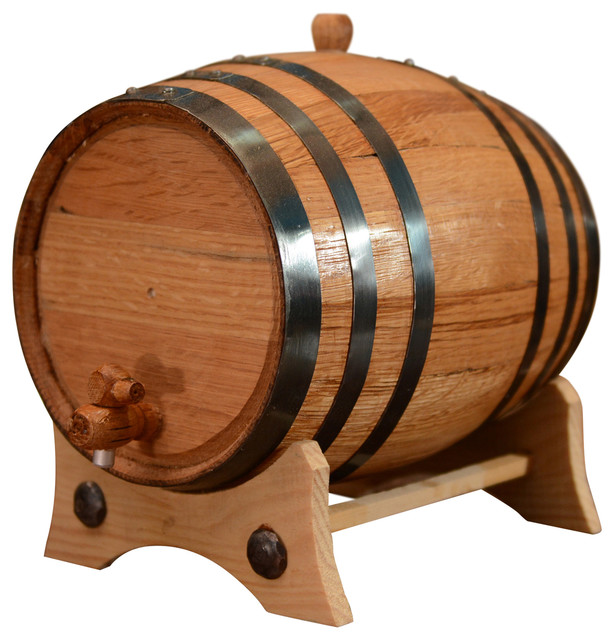American Oak Barrel, 5 Liters Traditional Beverage Dispensers by