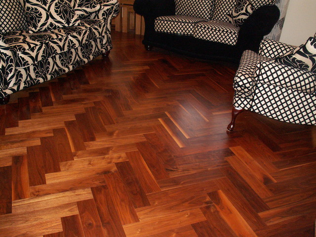 Bespoke Ash Plank Walnut Border traditional-living-room