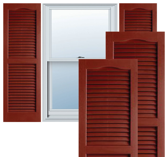 Builders Choice Vinyl Open Louver Window Shutters, w ...