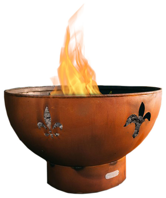 Fleur De Lis Wood Fire Pit Mediterranean Fire Pits By Fire