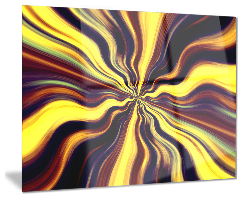 "Yellow Purple Black Fantasy" Glossy Metal Wall Art, 40"x30