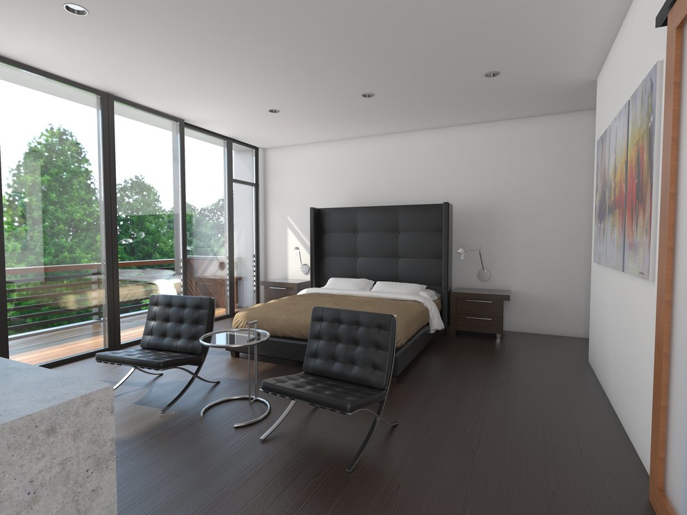 Design ideas for a contemporary bedroom in Seattle.