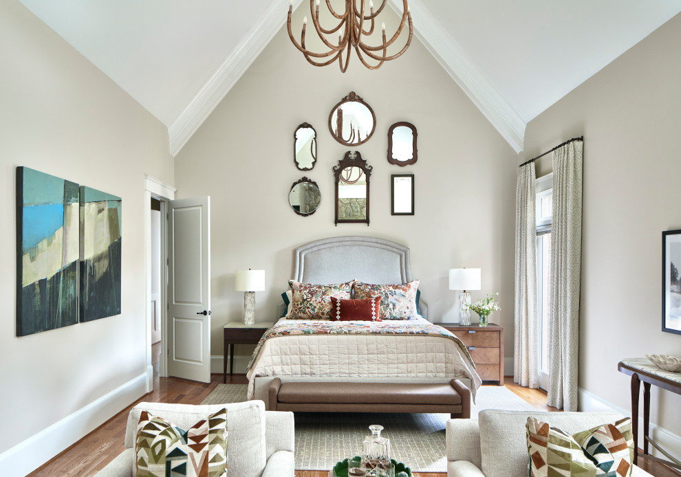 Example of a transitional bedroom design in Atlanta