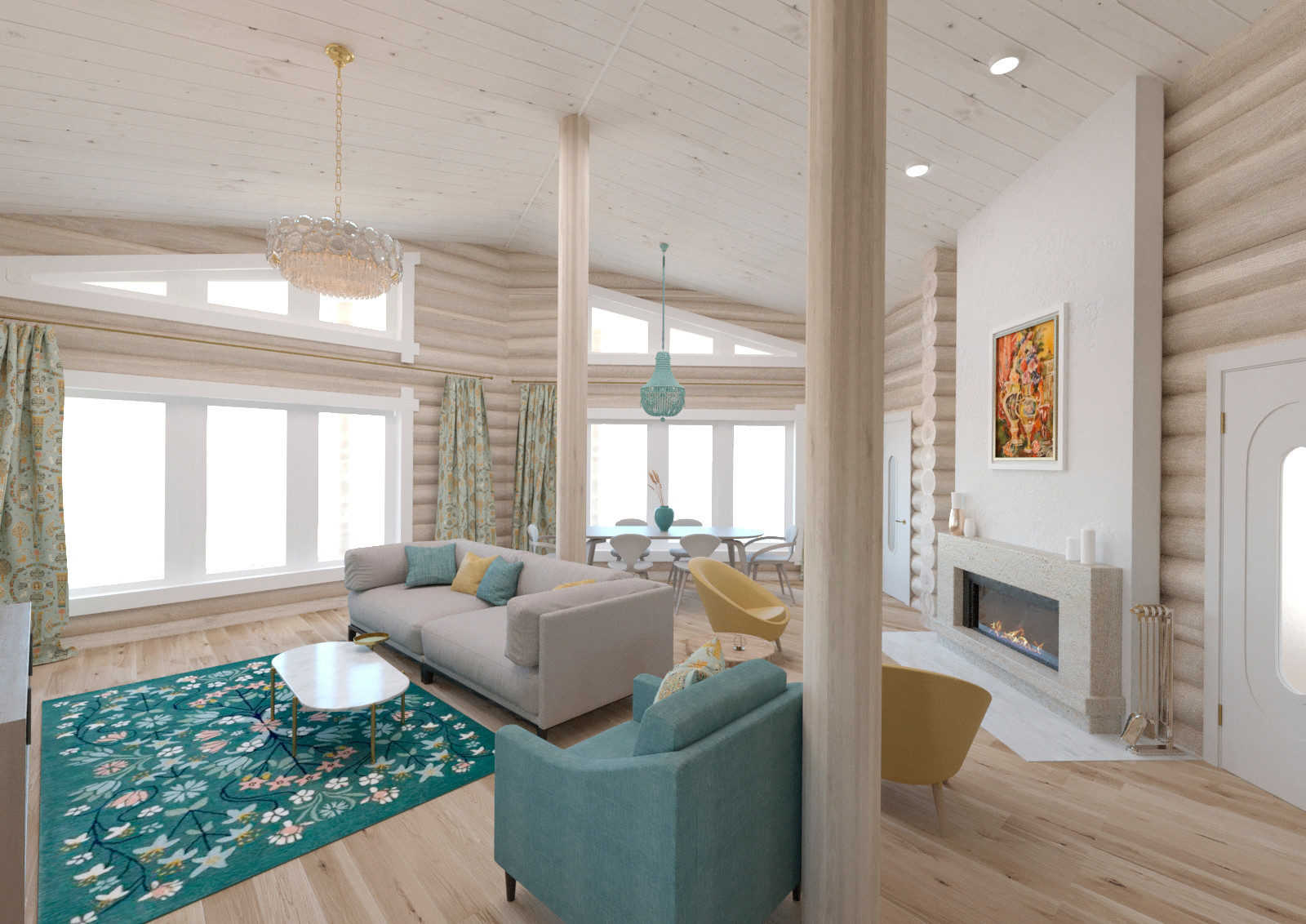 Дизайн интерьера в доме-срубе