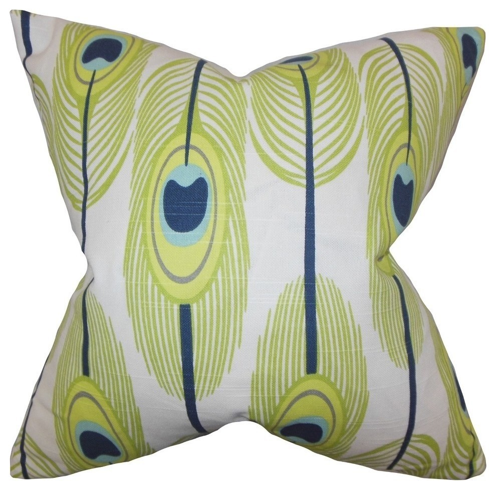 Hedy Feather Pillow Green 20"x20"