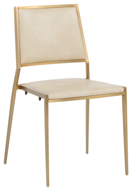 Odilia Stackable Dining Chair, Bravo Cream, Set of 2