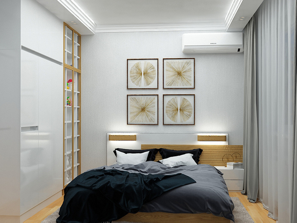 Дизайн-проект спальни для молодой девушки вид 1